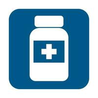 Medical tablets, pills bottle, simple flat illustration vector