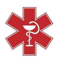 Medical sign star of life icon. Hospital ambulance star glyph style pictogram vector