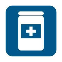 Medical tablets, pills bottle, simple flat illustration vector