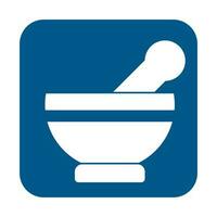 Mortar and pestle pharmacy flat icon for apps and websites vector