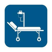 Hospital bed with medical equipments, intensive care, resuscitation vector