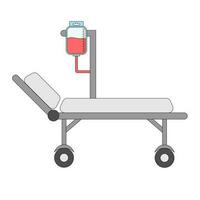 Hospital bed with medical equipments, intensive care, resuscitation vector