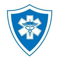 sistema inmunológico, icono de escudo médico en un moderno diseño de estilo plano vector