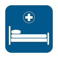 cama de hospital con equipamiento médico, cuidados intensivos, reanimación vector