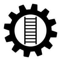 Ladder in gear icon simple illustration for web vector