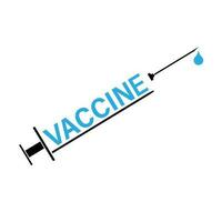 jeringa médica con vacuna. concepto de vacunación contra el coronavirus covid-19 vector