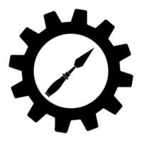 Simple illustration of chisel icon in gear for app or web vector
