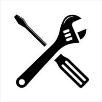 Simple spanners and crosshead screwdriver isolated. Icon for apps and websites vector