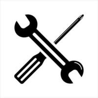 Simple spanners and crosshead screwdriver isolated. Icon for apps and websites vector