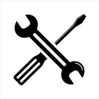 Simple spanners and crosshead screwdriver isolated. Icon for apps and websites vector
