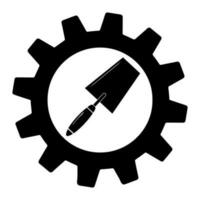 Simple trowel icon in gear. Suitable for website design, logo, app, and ui vector