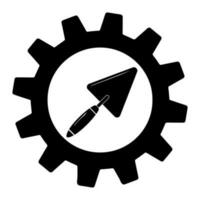 Simple trowel icon in gear. Suitable for website design, logo, app, and ui vector