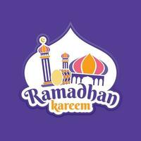 Ramadan greeting card design, in a fun design style vector