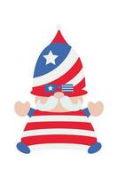 Patriotic Gnomes Illustration. Funny gnomes in America Independence Day costume carnival. 4th of July Gnome Clipart is suitable for Celebrating of 4th of July vector element design.