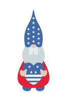Patriotic Gnomes Illustration. Funny gnomes in America Independence Day costume carnival. 4th of July Gnome Clipart is suitable for Celebrating of 4th of July vector element design.