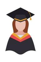 Graduate Student cartoon avatar on white background elements. Graduating Student Illustration.  Vector people illustration.