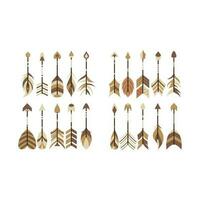Ethnic Arrow Illustration. Boho Arrow In Flat Design Illustration.  Decorative design element in Boho style. Vector illustration isolated on white background.