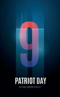 USA Patriot Day poster with Twin Towers silhuette and text . vector