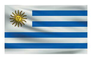 Realistic National flag of Uruguay. vector