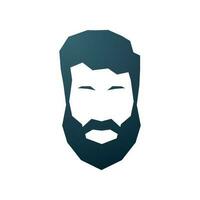 Hipster avatar icon. Portrait of bearded man. vector