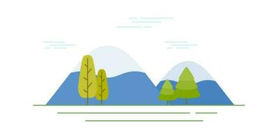 vector ilustración en sencillo mínimo naturaleza paisaje, plano estilo resumen horizontal bandera y antecedentes con Copiar espacio para texto - encabezamiento imágenes para web