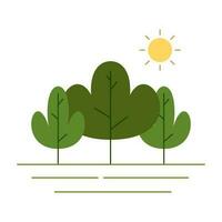 vector ilustración en sencillo mínimo naturaleza paisaje, plano estilo resumen horizontal bandera y antecedentes con Copiar espacio para texto - encabezamiento imágenes para web