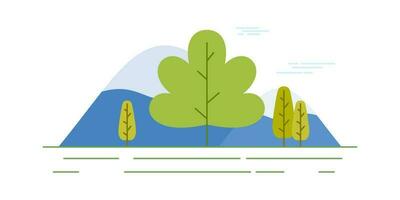 vector ilustración en sencillo mínimo naturaleza paisaje, plano estilo resumen horizontal bandera y antecedentes con Copiar espacio para texto - encabezamiento imágenes para web