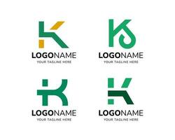 Vector set Letter K logo icon logo design template