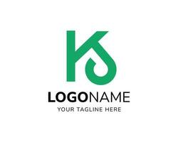 Vector Green Letter KJ icon logo design template