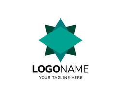 Vector abstract polygon multicolor green logo for company