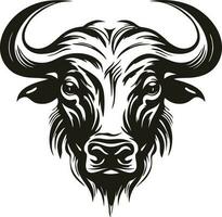 Buffalo bull silhouette vector