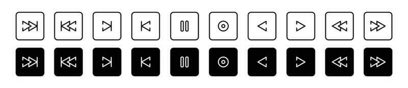 play and pause buttons sign, video audio player button symbol, Vektor Media player buttons icon set vector illustration