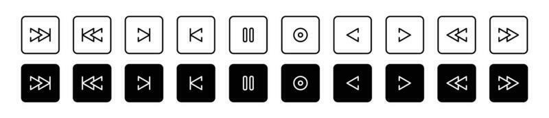 play and pause buttons sign, video audio player button symbol, Vektor Media player buttons icon set vector illustration