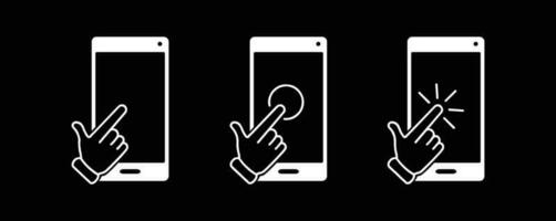 touch screen smartphone icon set vector
