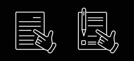 Checklist  Clipboard icon set.  Quality sign Check List flat line icon form concept on black background vector