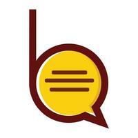 chat bubble inside letter b vector