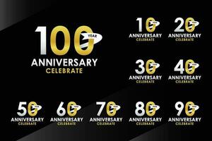 Anniversary Set Number Ribbon Design vector