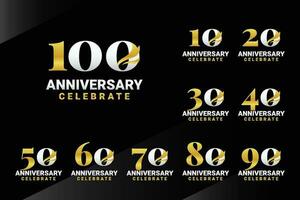 Anniversary Set Number Ribbon Design vector