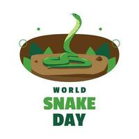 Snake Day Flat Illustration event vector