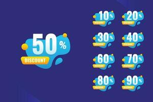 Discount Number Design Set Collection vector