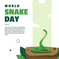 Snake Day Flat Illustration event vector