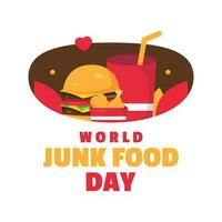 Junk Food Day Flat Illustration event vector