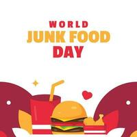 Junk Food Day Flat Illustration event vector
