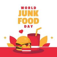 Junk Food Day Flat Illustration event vector