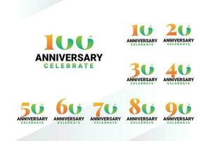 Anniversary Number Design Colorfull Style vector