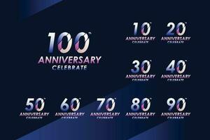 Anniversary Number Design Colorfull Style vector