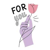 moderno rosado pegatina con saludo mano gesto y Hola mensaje.vector ilustración en un linda plano estilo vector