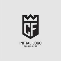 Initial CF logo shield shape, creative esport logo design vector