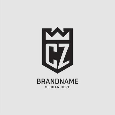 Initial CZ logo shield shape, creative esport logo design