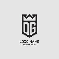 Initial DG logo shield shape, creative esport logo design vector